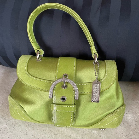 y2k 2004 Coach Holiday Limited Madison Mini Satin Suede Top Handle Evening Bag ✨ - Picture 1 of 17